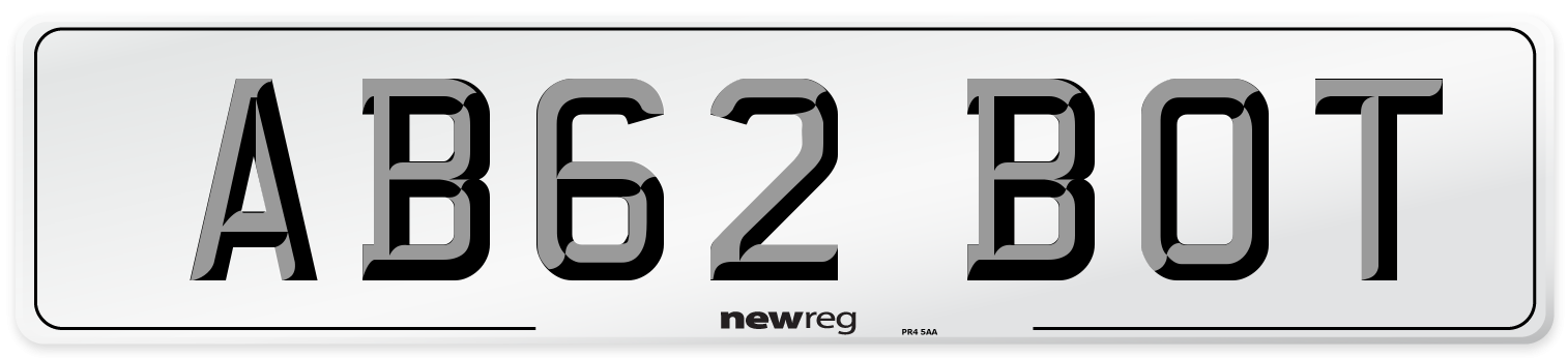 AB62 BOT Number Plate from New Reg